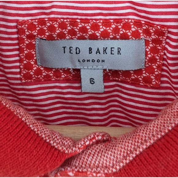 Ted Baker Polo Geometric Print Red 6 (US XXL) - Picture 3 of 10